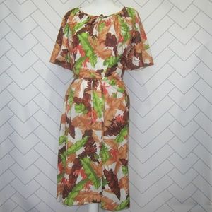 Vintage Pomare Hawaii Flutter Sleeve Dress
